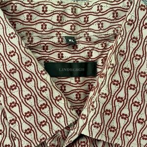 Lindberch taffeta fabric Cream with burgundy color velvety design, XL